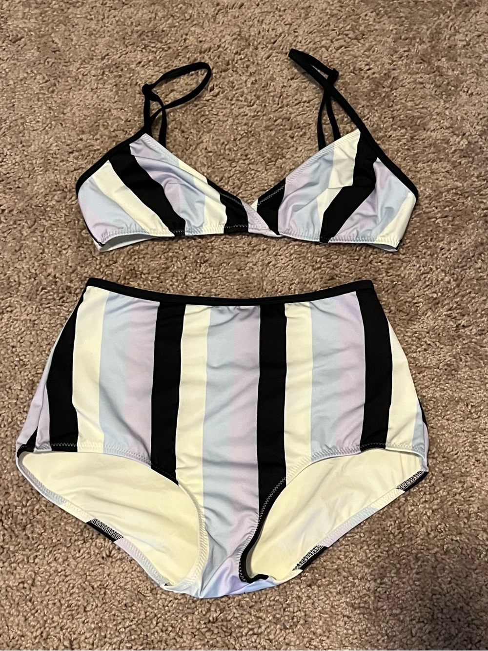 Solid & Striped high waisted bikini set